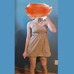 LA Hearts Gingham Ultra Short Babydoll Dress